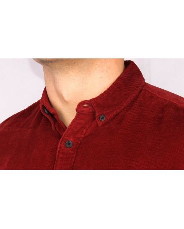 SELECTED HOMME SZTRUKSOWA KOSZULA BORDOWA L