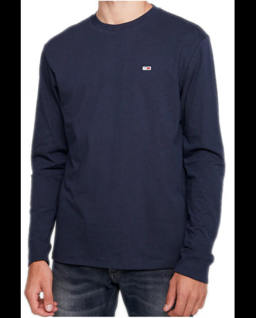 TOMMY JEANS Granatowy Klasyczny Longsleeve
