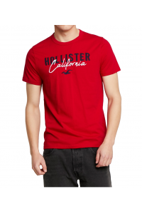 HOLLISTER Red Tshirt Navy White Logo California