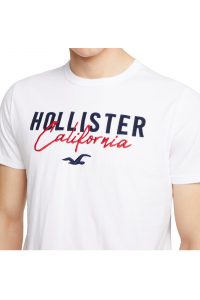 HOLLISTER White Tshirt Navy Red Logo California