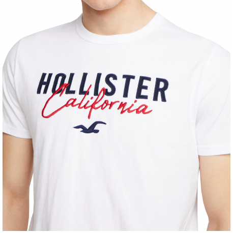 HOLLISTER White Tshirt Navy Red Logo California
