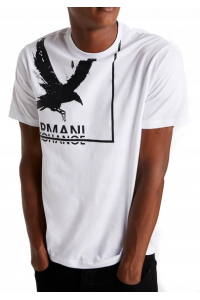 ARMANI EXCHANGE Biała Koszulka O-neck klasyczna