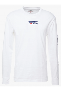 TOMMY JEANS Biały Longsleeve Logo Na Ramieniu