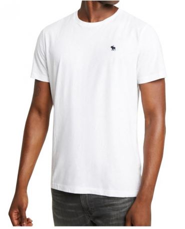 ABERCROMBIE&FITCH Biała Koszulka Małe Logo