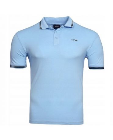 Armani Błękitne  Klasyczne Polo Męskie