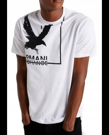 ARMANI EXCHANGE Biała Koszulka O-neck klasyczna
