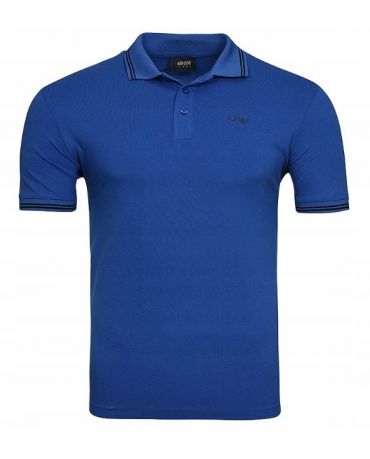Armani Granatowe Klasyczne Polo Męskie