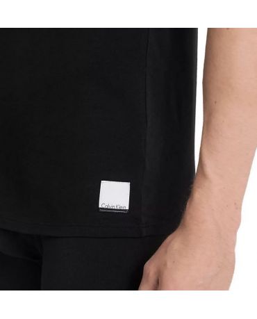Calvin Klein Black V-Neck Białe Logo