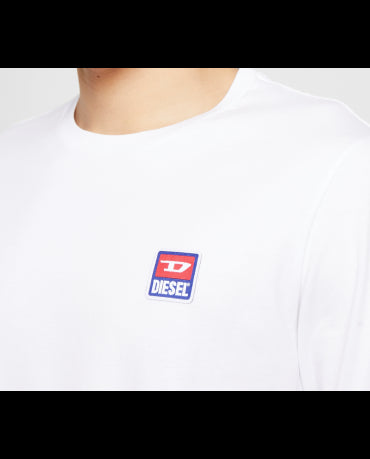 DIESEL Biały Klasyczny Longsleeve Wszyte Logo