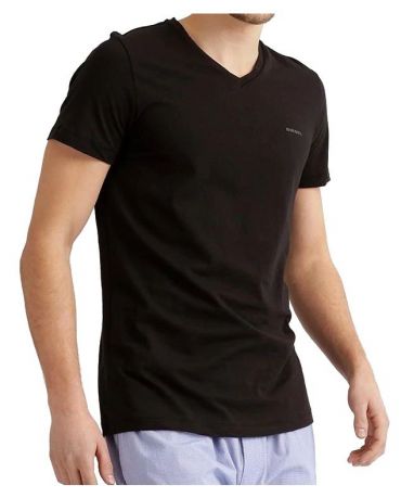 DIESEL Czarna Koszulka V-neck Klasyczna