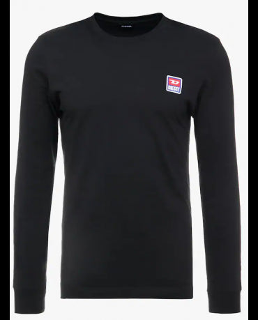 DIESEL Czarny Klasyczny Longsleeve Wszyte Logo
