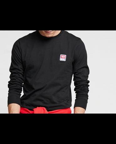 DIESEL Czarny Klasyczny Longsleeve Wszyte Logo