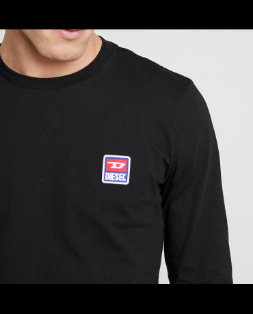 DIESEL Czarny Klasyczny Longsleeve Wszyte Logo