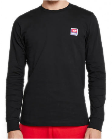 DIESEL Czarny Klasyczny Longsleeve Wszyte Logo