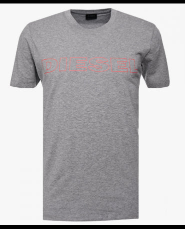 DIESEL Szara Koszulka O-neck Duże Logo