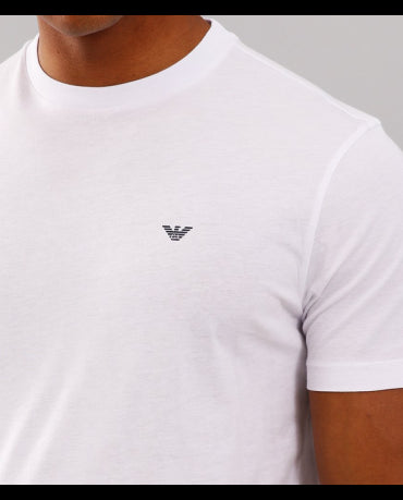 EMPORIO ARMANI Biała Koszulka O-neck klasyczna