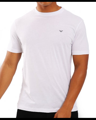 EMPORIO ARMANI Biała Koszulka O-neck klasyczna