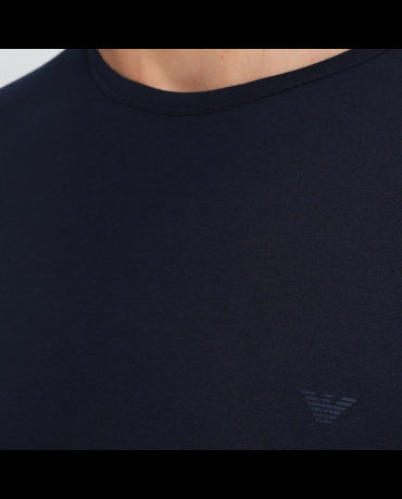 EMPORIO ARMANI Granatowa Koszulka O-neck klasyczna