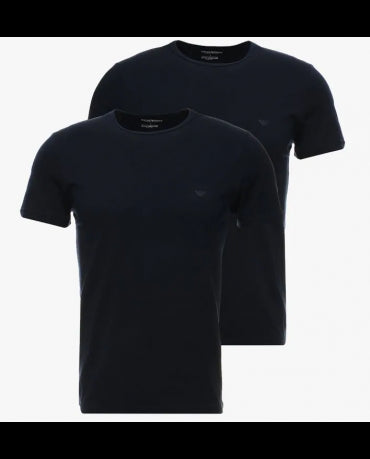 EMPORIO ARMANI Granatowa Koszulka O-neck klasyczna