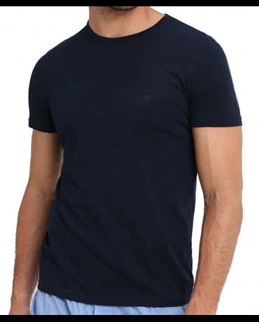 EMPORIO ARMANI Granatowa Koszulka O-neck klasyczna