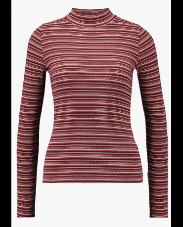 HOLLISTER Bluzka Półgolf W Paski Długi Rękaw