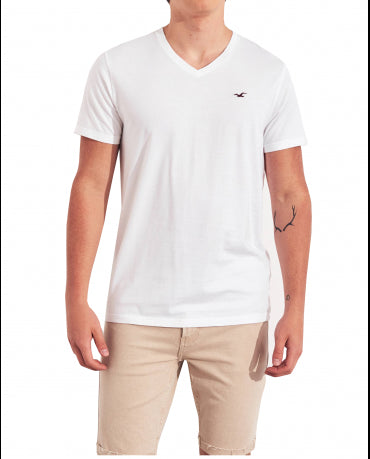 HOLLISTER California White Tshirt Biały V-Neck