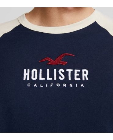 HOLLISTER California Tshirt Męski Haft Dwu Kolorowy