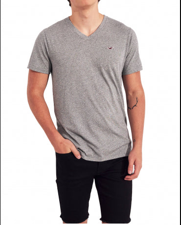 HOLLISTER California Grey Tshirt Szary V-Neck