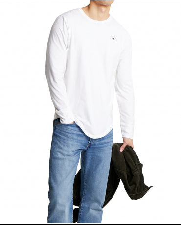 HOLLISTER California White Longsleeve Biały Klasyczny