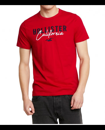 HOLLISTER Red Tshirt Navy White Logo California