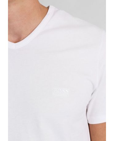HUGO BOSS Biała Koszulka V-neck