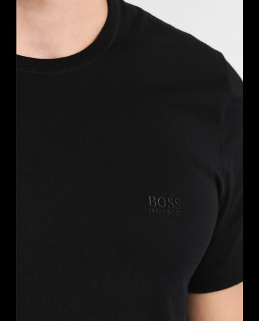 HUGO BOSS Czarna Koszulka O-Neck Klasyczna