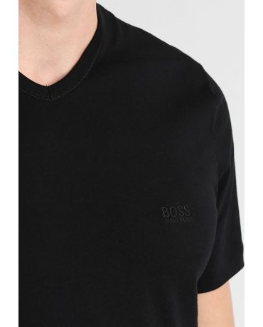 HUGO BOSS Czarna Koszulka V-neck Klasyczna