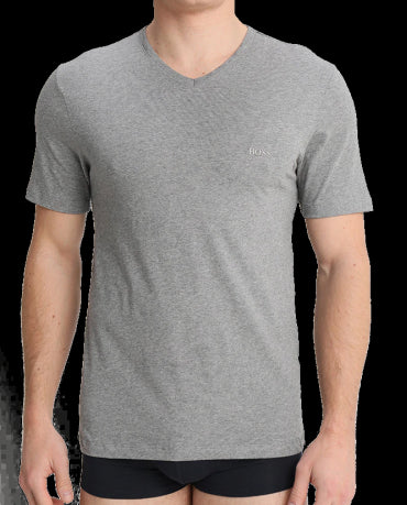 HUGO BOSS Szara Koszulka V-neck
