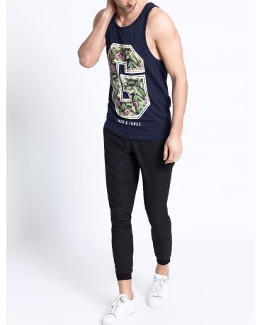 JACK & JONES GRANATOWA KOSZULKA BEZ RĘKAWÓW TANK TOP