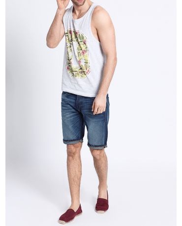 JACK & JONES JASNO-SZARA KOSZULKA BEZ RĘKAWÓW TANK TOP