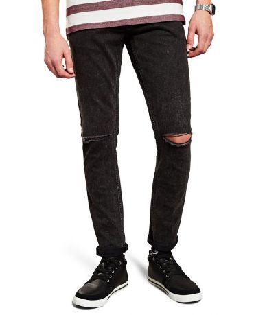 Jack&Jones Męskie Szare Jeansy z Dziurami  Skinny fit