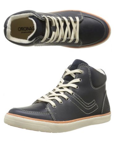 JACK & JONES CZARNE SKÓRZANE BUTY MĘSKIE