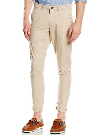 Jack&Jones Beżowe Chinosy Slim Fit Dopasowane Męskie