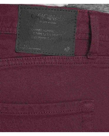 Jack&Jones Bordowe Jeansy Slim fit Rurki