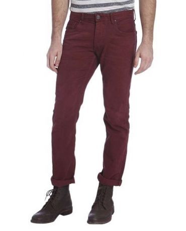 Jack&Jones Bordowe Jeansy Slim fit Rurki