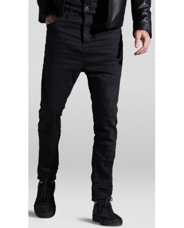 Jack&Jones Czarne Jeansy Drop Crotch Luźne
