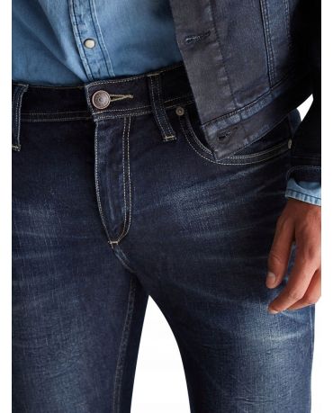 Jack&Jones Granatowe Rurki Męskie Skinny Fit