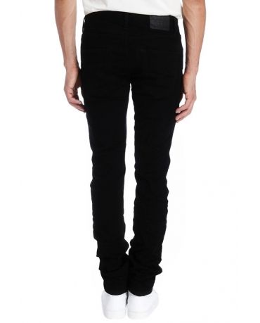 Jack&Jones Męskie Czarne Jeansy z Dziurami Slim Fit Rurki