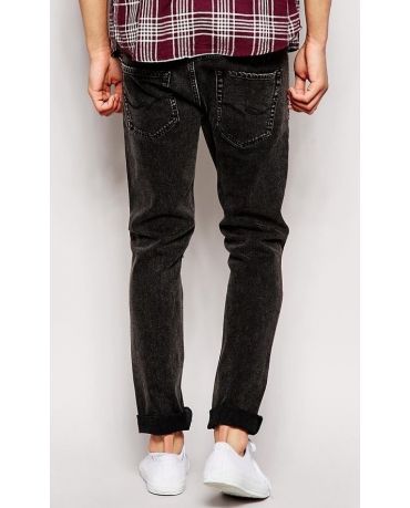 Jack&Jones Szare Jeansy z Dziurami Męskie Slim Fit Rurki