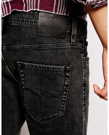Jack&Jones Szare Jeansy z Dziurami Męskie Slim Fit Rurki