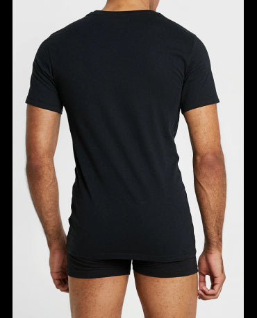 LACOSTE Czarna Koszulka O-neck Slim Fit Klasyk