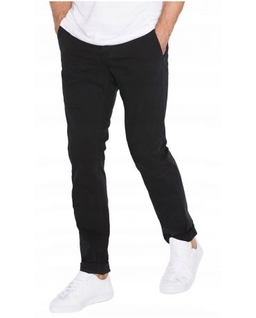 Only Sons Czarne Chinosy Slim Fit Zielona Nić