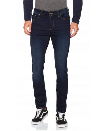 Only & Sons Męskie Granatowe Jeansy  Slimowane Lekko Wycierane