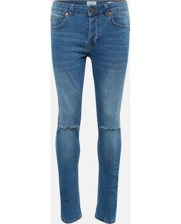 Only & Sons Przecięcia Na Kolanach Miękkie Niebieskie Jeansy Męskie